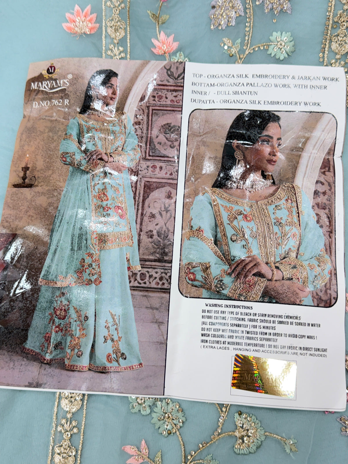 1453 Pakistani Unstitched Partywear - Periwinkle