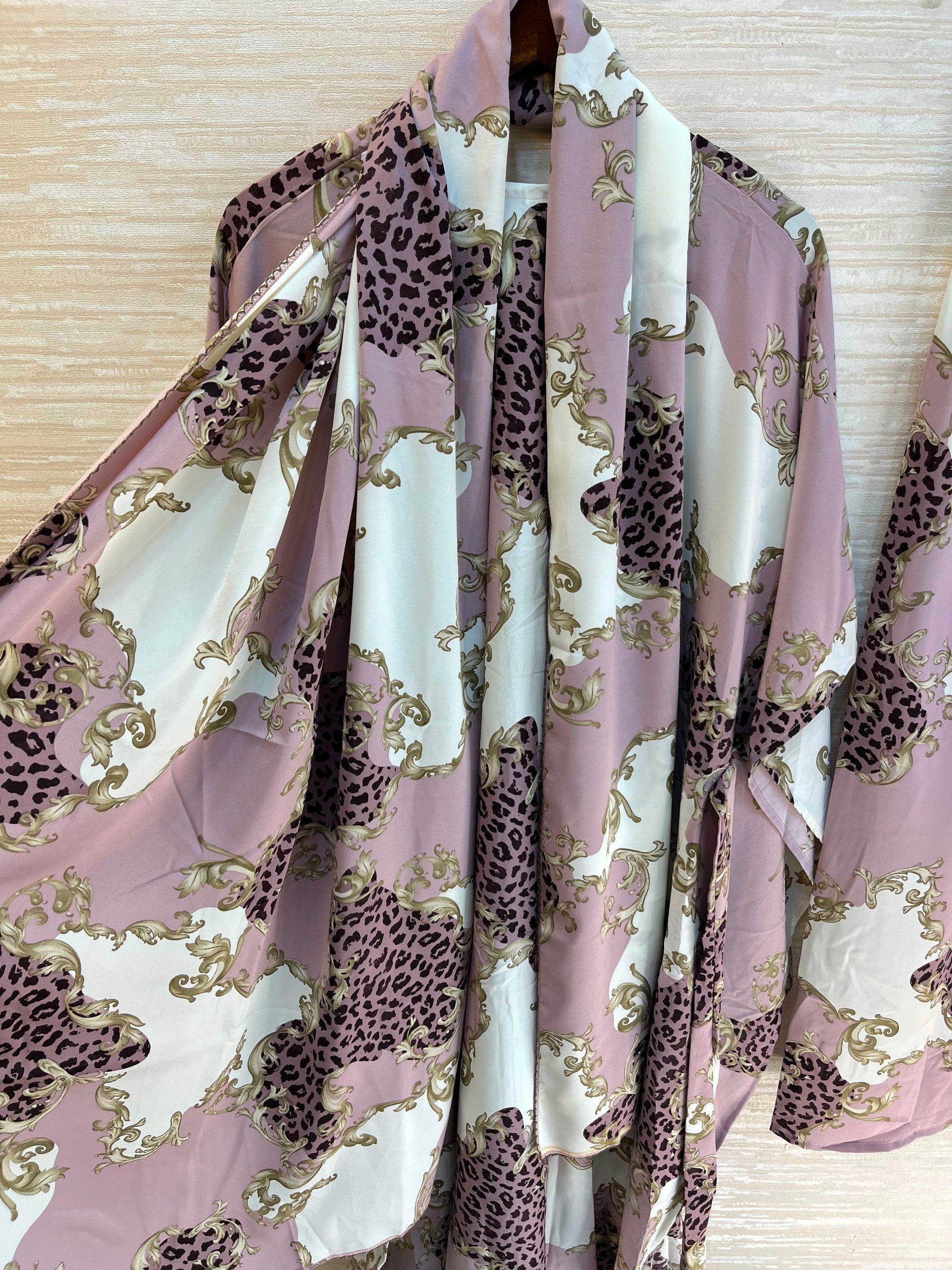 1099 Floral Kaftan Coord Set - Dusty Lavender