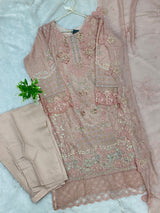 1433 Heavy Pakistani Partywear -  Nude Pink