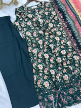 682 Pakistani Lawn Suit -  Black