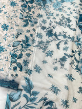 884 Unstitched OG Jade Jasmine 3pc lawn suit