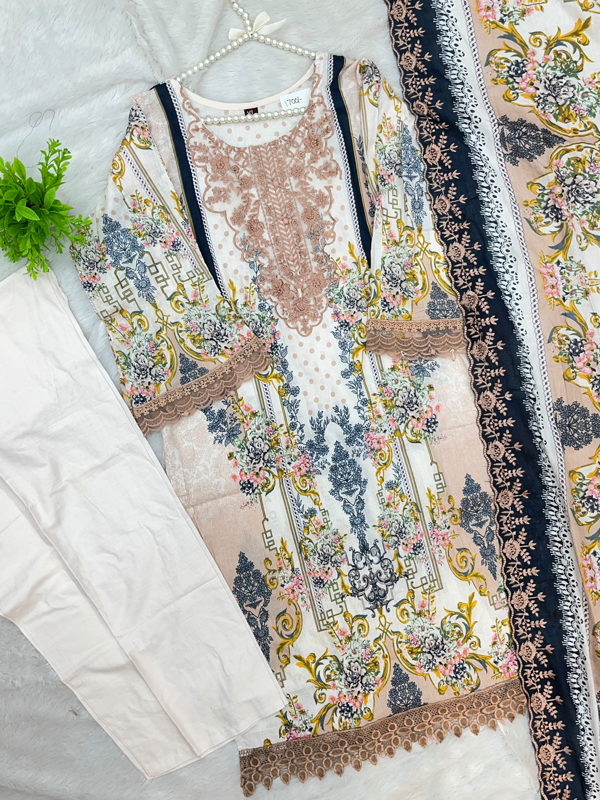 1498 Pakistani Heavy Lawn Suit - 1