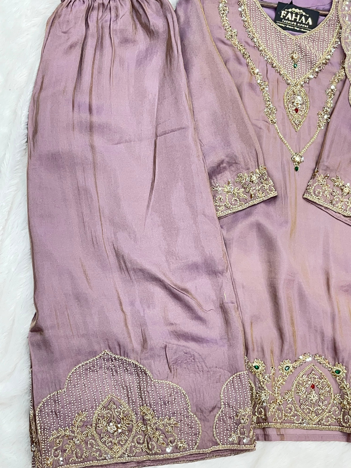 1425 Pakistani Sharara Set - Lilac