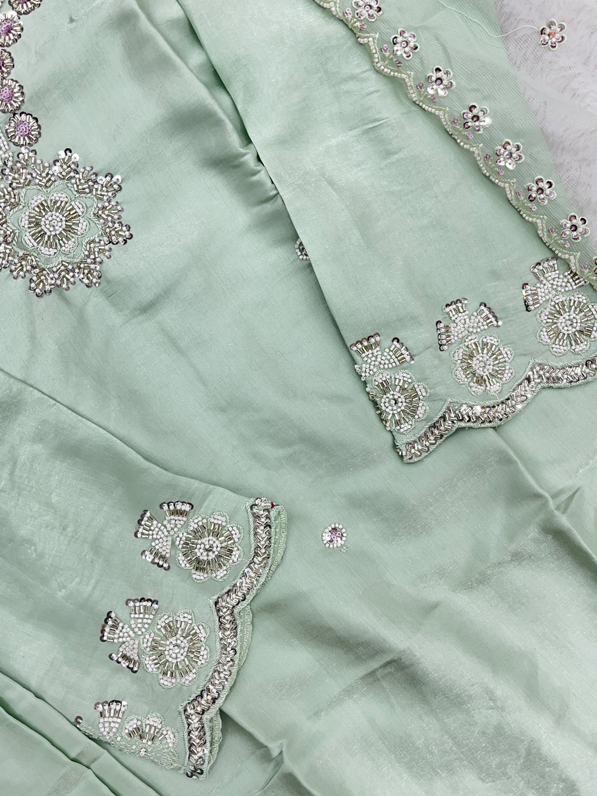 1431 Heavy Pakistani Partywear - Mint Green