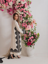 1338 Pakistani Embroidered Coord Set - White