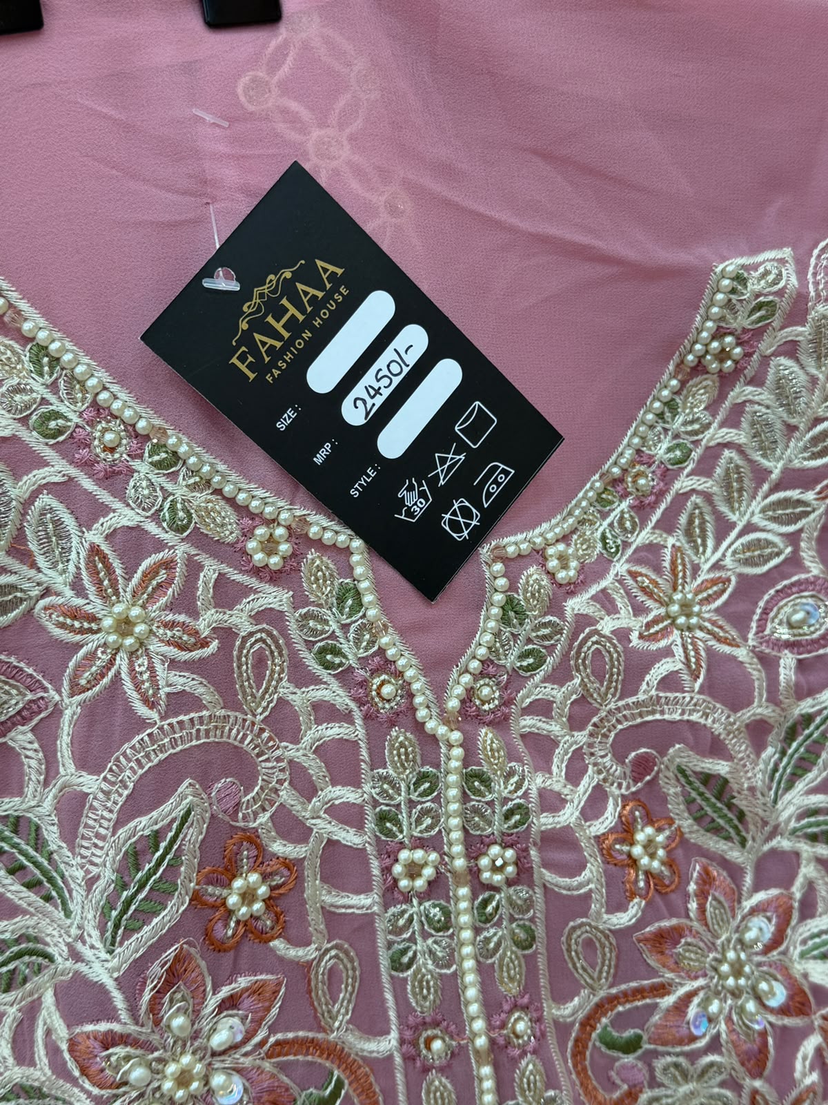 1440 Partywear Unstitched Partywear - Baby Pink