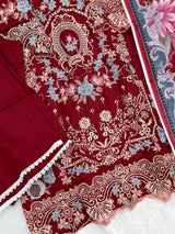 1378 Pakistani Lawn Suit - Red