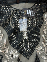 1437 Pakistani Unstitched Partywear - Black
