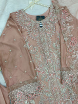 1430 Heavy Pakistani Partywear - Peachy Pink