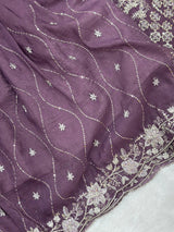 655 Pakistani Party-wear Gharara Set - Dusty Plum