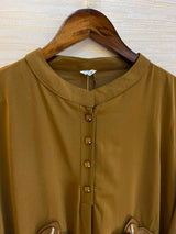 1202 Floral Patch Work Coord Set - Olive Green