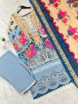 928 Pakistani Embroidered Suit