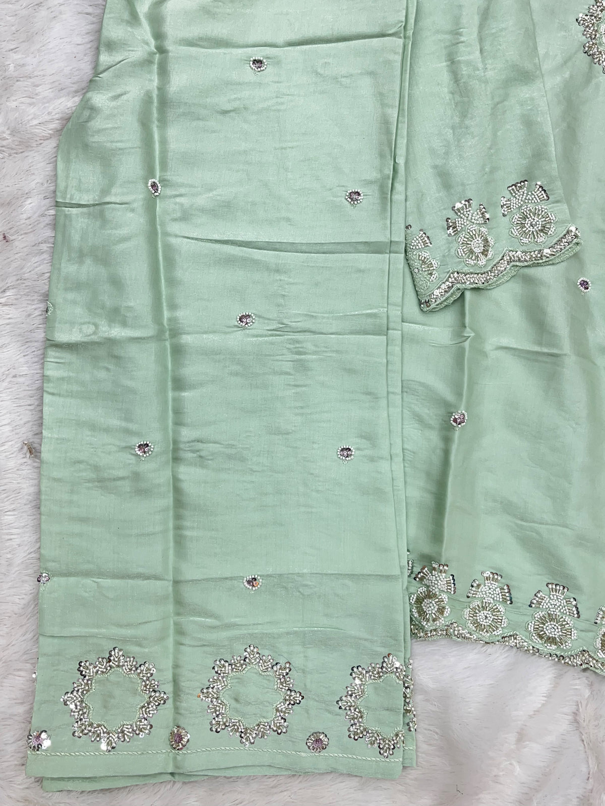 1431 Heavy Pakistani Partywear - Mint Green