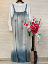 1015 Floral Flare Coord Set - Slate Gray
