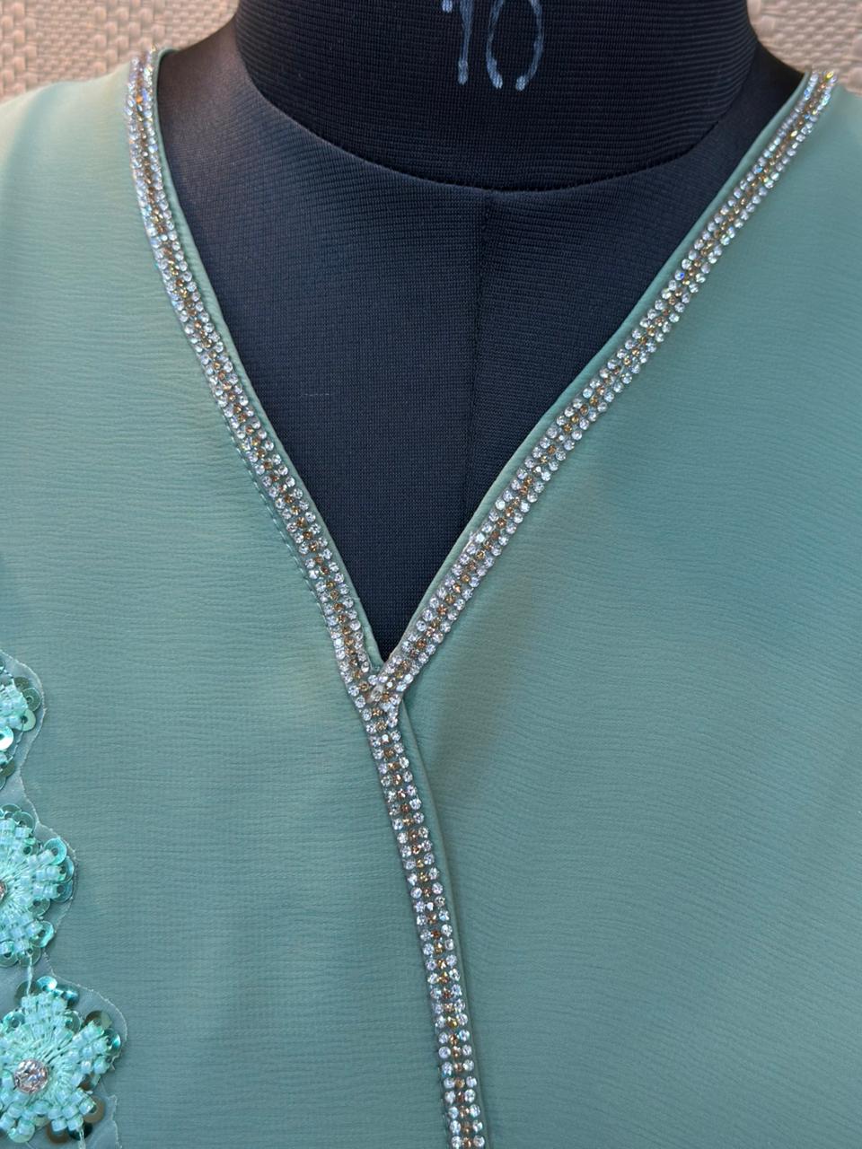 648 The Premium Abaya - Seafoam Green