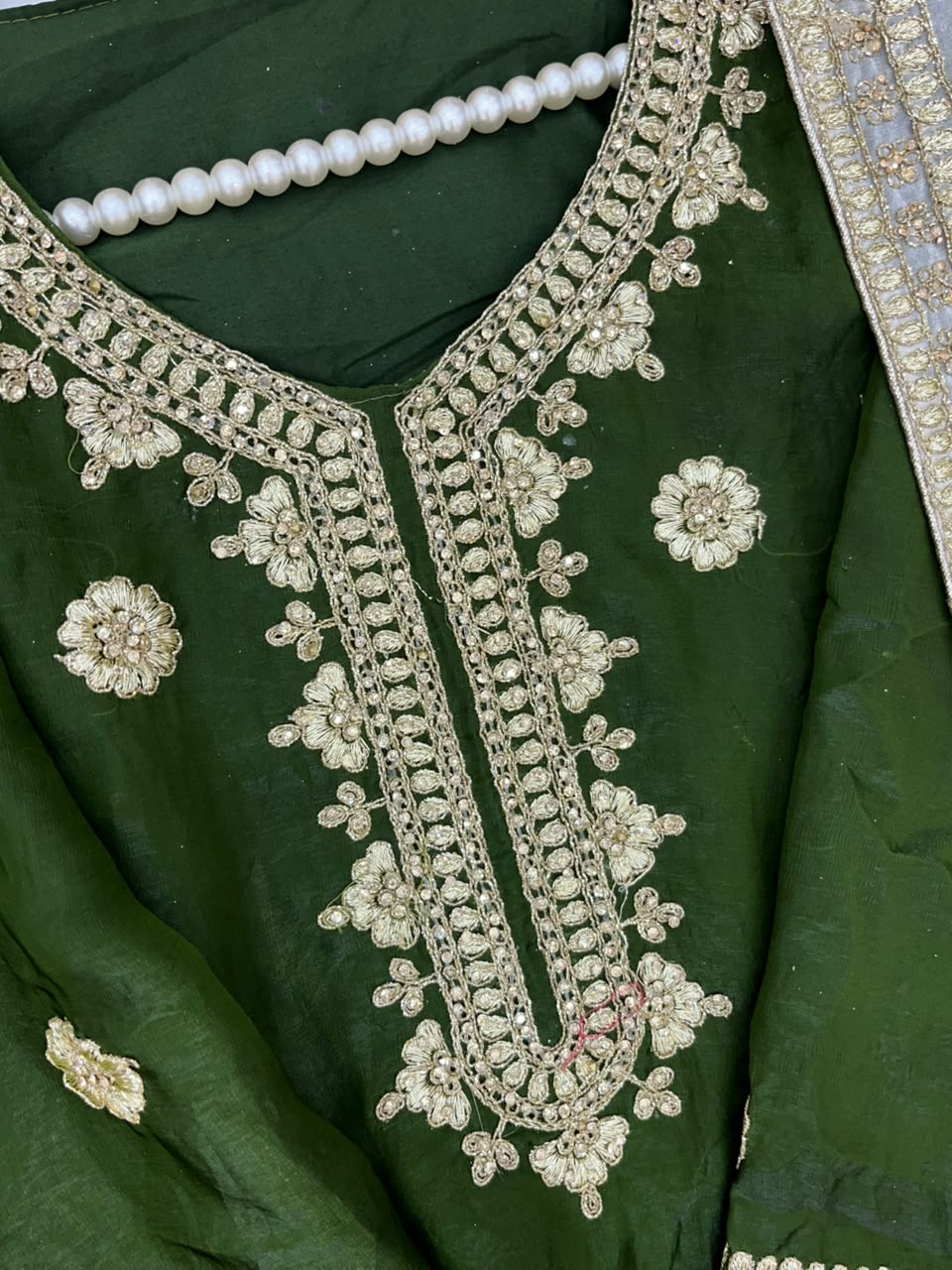 1489 Pakistani Party Wear - Bottle Gren