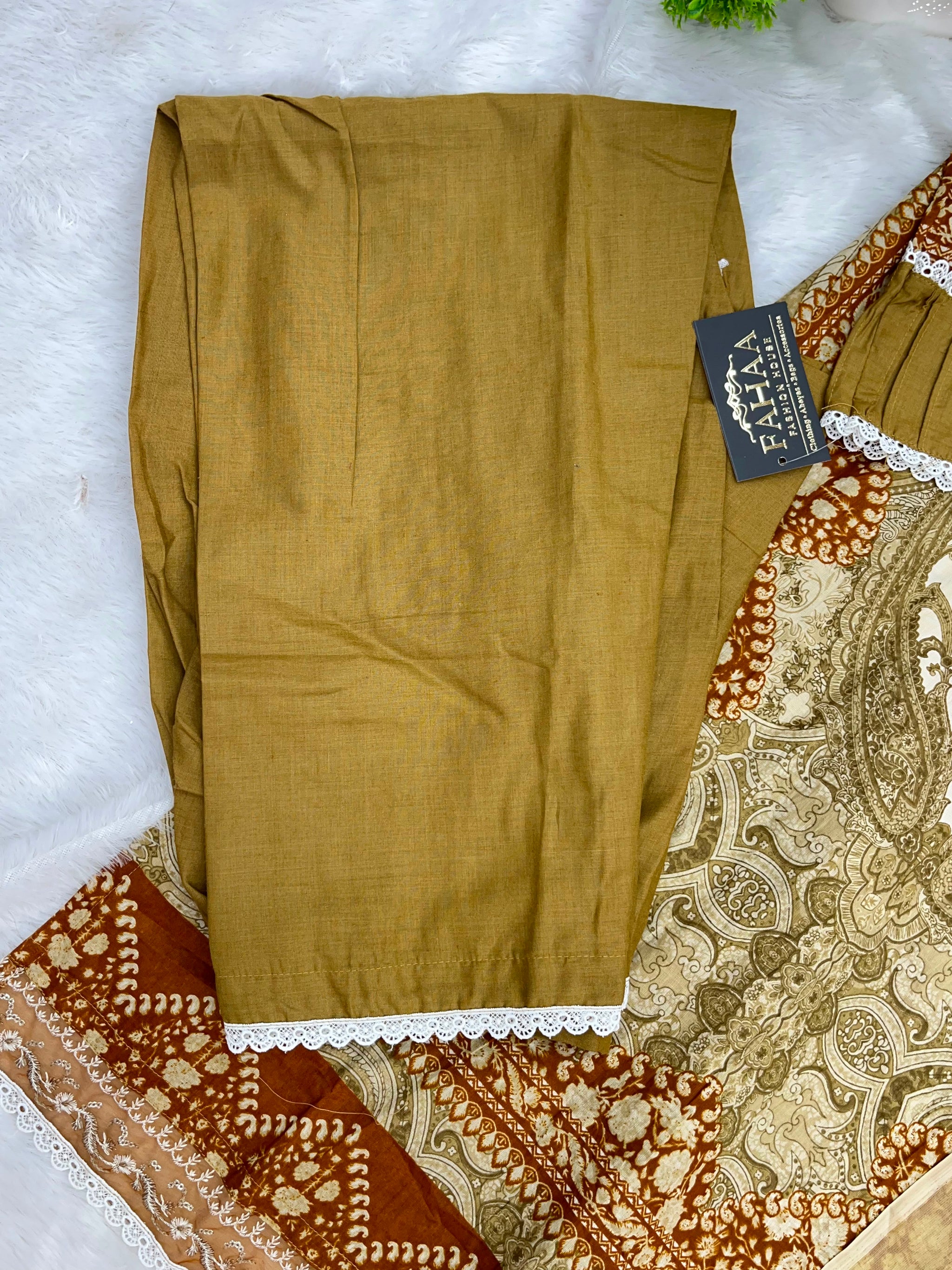 1212 Pakistani Lawn Suit - Rust Brown