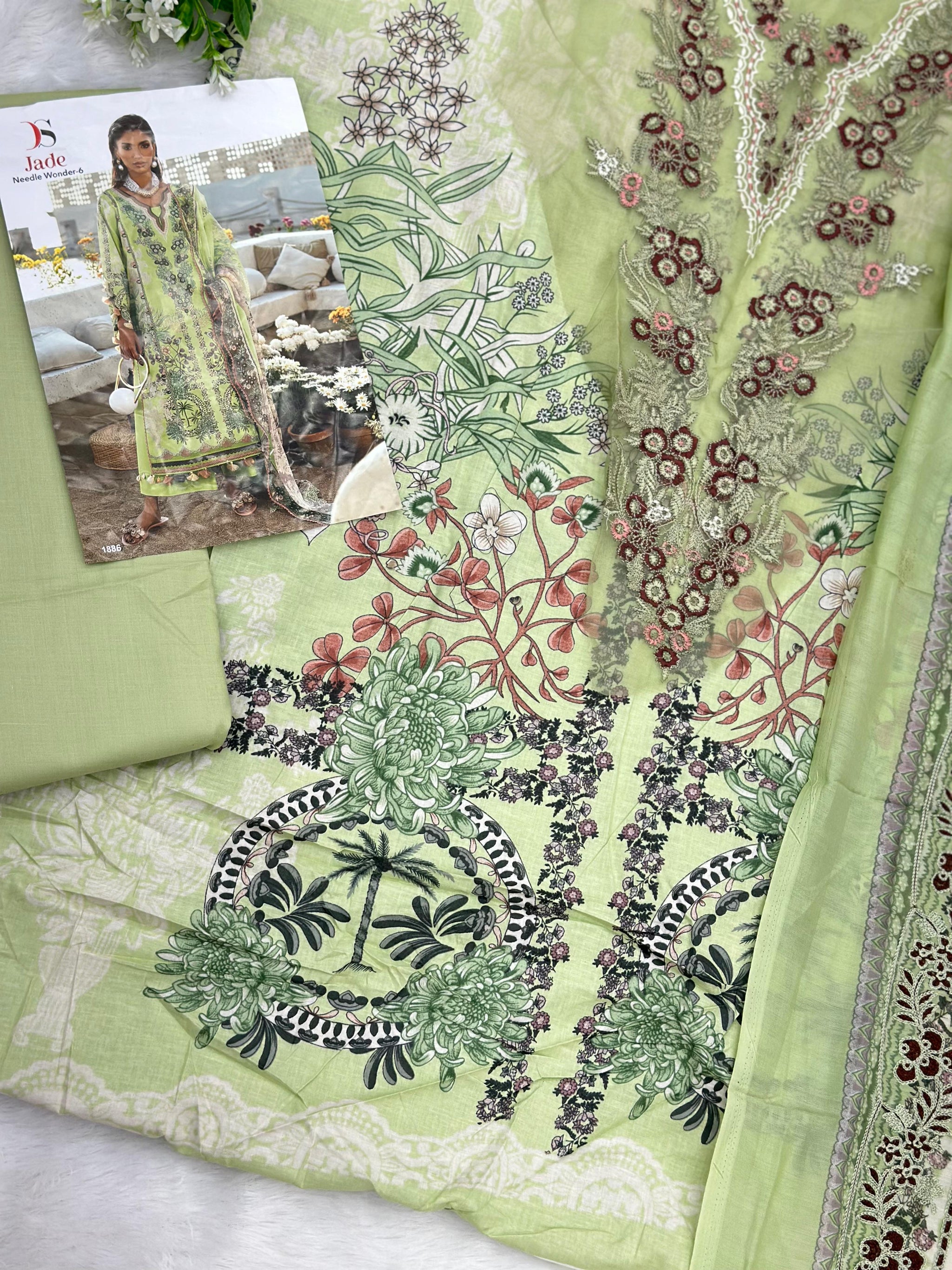 1001 Unstitched Casual Lawn Suit