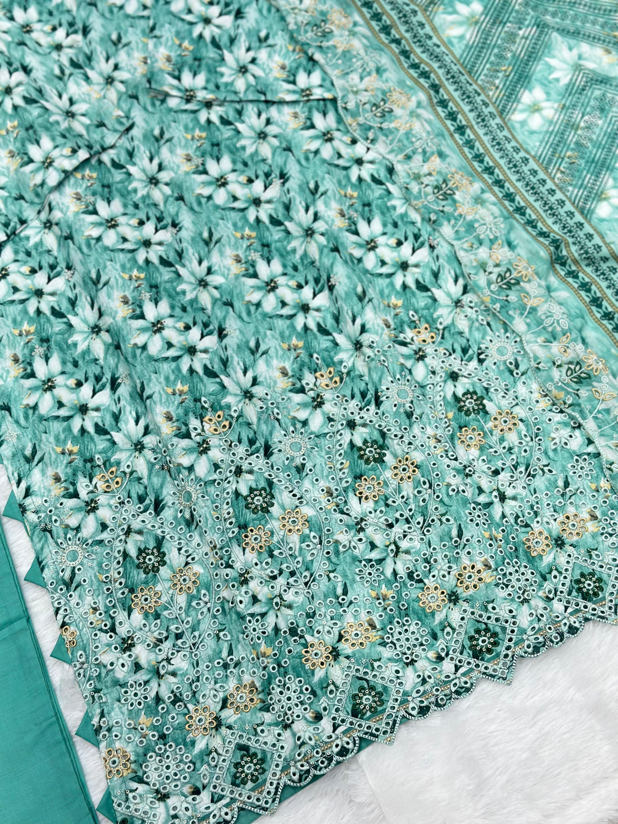 682 Pakistani Lawn Suit -  Sea Green