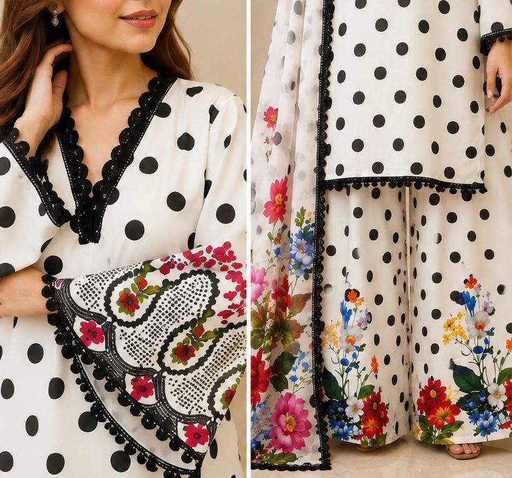 1355 Polka-Dot Floral Coordset